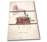 Retro Record Player Paint Vintage TREBLE TELA parete arte foto stampa