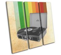Retro Record Player Vinyl Decks Vintage TREBLE TELA parete arte foto stampa