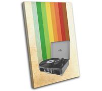 Retro Record Player Vinyl Vintage SINGLE TELA parete arte foto stampa