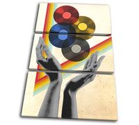 Retro Record Vinyl Abstract Vintage TREBLE TELA parete arte foto stampa