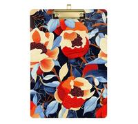 Retro Red Melograni Frutta Fiori A4 mini clipboard caso clipboard Anestesia Hard Board per Calcio Truck Driver Dimensioni 9 x 12