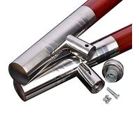 Retro Red Push-Pull Door Handle for Office Home Hotel Store,Round Stainless Steel Door Handle, Door Hardware Sets with Mounting Accessories, 60/80 cm Long(80cm/31 1/2"-50cm)