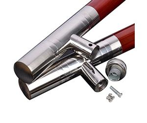 Retro Red Push-Pull Door Handle for Office Home Hotel Store,Round Stainless Steel Door Handle, Door Hardware Sets with Mounting Accessories, 60/80 cm Long(80cm/31 1/2"-50cm)