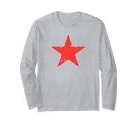 Retro Red Star Distressed Revolution Vintage Retro Maglia a Manica