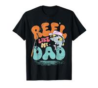 Retro Reel Like My Dad Funny tee for Fishing Son Daughter Maglietta