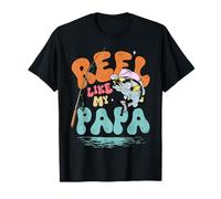 Retro Reel Like My Papa Funny tee for Fishing Son Daughter Maglietta