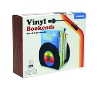 Gift Republic Spinning Hat Retro Vinyl Bookends,Black,135. x 18 x 5cm