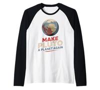 Retro Rendi Plutone Un Pianeta di Nuovo Uno Spazio angosciato Maglia con Maniche Raglan