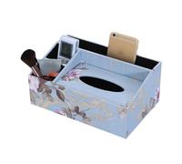 Retro rettangolare scatola di fazzoletti con stoccaggio, multifunzione in pelle PU porta fazzoletti con scatola di telecomando cancelleria, tovagliolo decorativo penna telecomando organizzatore A