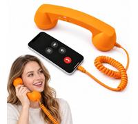 Retro Ring for Cell Phone with Call Controls, Type-C or 3.5 Mm (Orange,For 3.5mm)