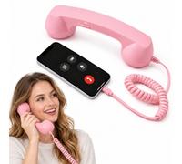 Retro Ring for Cell Phone with Call Controls, Type-C or 3.5 Mm (Pink,For Type-c)