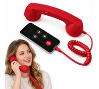 Retro Ring for Cell Phone with Call Controls, Type-C or 3.5 Mm (Red,For 3.5mm)