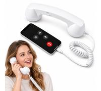 Retro Ring for Cell Phone with Call Controls, Type-C or 3.5 Mm (White,For Type-c)