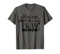 Retro Rise Up & Pray - Versetto biblico edificante Fede Cristiana Maglietta