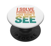Retrò risolvo problemi che non vedi dichiarazione umorismo PopSockets PopGrip Adesivo