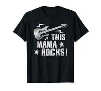 Retro Rock And Roll Mama Guitar This Mama Rocks Maglietta