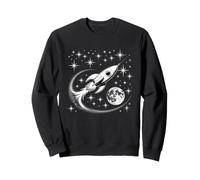 Retro Rocket Adventure - Luna e Stelle dell'esploratore Spaziale Vintage Felpa
