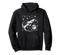 Retro Rocket Adventure - Luna e Stelle dell'esploratore Spaziale Vintage Felpa con Cappuccio