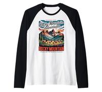 Retro Rocky Mountain - Avventura nella natura selvaggia del Colorado Maglia con Maniche Raglan