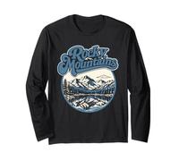 Retro Rocky Mountains National Park Vintage Style 80s Maglia a Manica