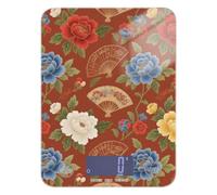 Retro Rosso e Blu Peonia Fan Torrefazione Bilancia Alimentare per Dieta 12 lb/1 oz, 5kg/5g Bilancia Portatile Cucina con 4 Unità per Spezie Arrostire Cottura bascula Digital de peso para comida