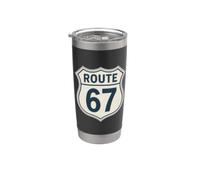 Retro Route 67 Autostrada Cartello Vintage Strada Nostalgia Bicchiere termico in acciaio inox doppia parete
