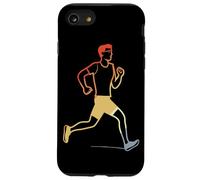 Retro Running Guy Sketch Atleta in esercizio Custodia per iPhone SE (2020) / 7 / 8