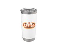 Retro Salmon River Fishing Vibe Bicchiere termico in acciaio inox doppia parete