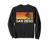 Retro San Diego California CA Vintage Palme Tramonto Felpa