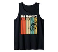 Retro San Francisco California Surf Vintage Spiaggia Dorato Canotta