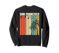 Retro San Francisco California Surf Vintage Spiaggia Dorato Felpa