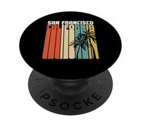 Retro San Francisco California Surf Vintage Spiaggia Dorato PopSockets PopGrip Adesivo