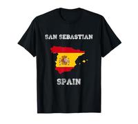 Retro San Sebastian Spagna Distressed Spagna Bandiera Maglietta
