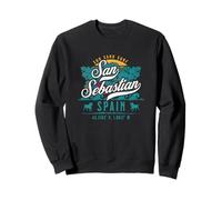 Retro San Sebastian Spagna Donostia Basco Sole Sand Surf Felpa