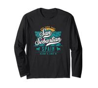 Retro San Sebastian Spagna Donostia Basco Sole Sand Surf Maglia a Manica
