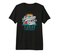 Retro San Sebastian State Park Florida Surf Tramonto Vacanza Maglietta Premium