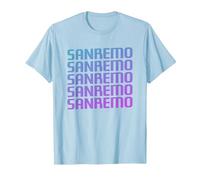 Retro Sanremo Italia Italy Maglietta, Uomo, Celeste, XL