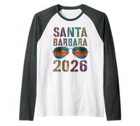 Retro Santa Barbara 2026 Vacanza Surf Viaggio Corrispondenza Maglia con Maniche Raglan