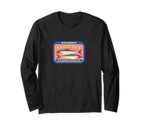 Retro Sardine Tin Design Azzurro Verticale Stripe Estate Maglia a Manica