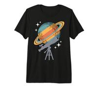 Retro Saturno Pianeta Silhouette Astronomia Maglietta Premium