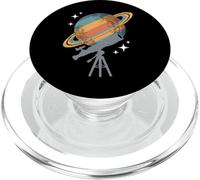 Retro Saturno Pianeta Silhouette Astronomia PopSockets PopGrip per MagSafe