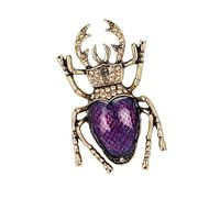 Retro Scarabeo con Strass Spilla Bug Insetto Pin Accessori Gioielli Moda Regalo Unisex Viola Pratico e Popolare Durable Design