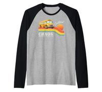 Retro School Bus Driver Certified Chaos Transport Technician Maglia con Maniche Raglan