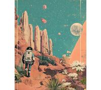 Retro Sci-Fi Astronaut Desert Wall Art - Space Poster - 12X16/16X20/18X24/24X36