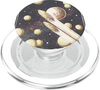 Retro Sci-Fi UFO Dischi Volanti Attraverso Lo Spazio PopSockets PopGrip per MagSafe