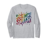 Retro Science Squad Fisica Team Impara STEM Nerd Tech Lab Maglia a Manica