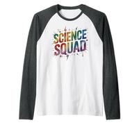Retro Science Squad Fisica Team Impara STEM Nerd Tech Lab Maglia con Maniche Raglan