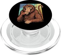 Retro Scimmia che pensa Meme Divertente Brainrot Regalo per PopSockets PopGrip per MagSafe