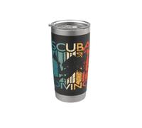 Retro Scuba Diving Graphic Per Subacquei In Un Viaggio Di Immersione Bicchiere termico in acciaio inox doppia parete