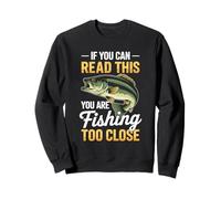 Retro Se riesci a leggere questa pesca troppo vicino divertente pescatore Felpa